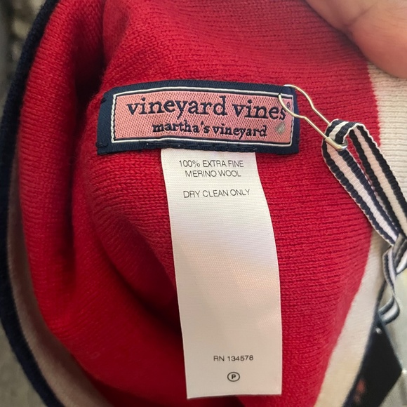 Vineyard Vines Boys Wool Whaleline Hat Navy and Red Beanie Bundle - Picture 4 of 5